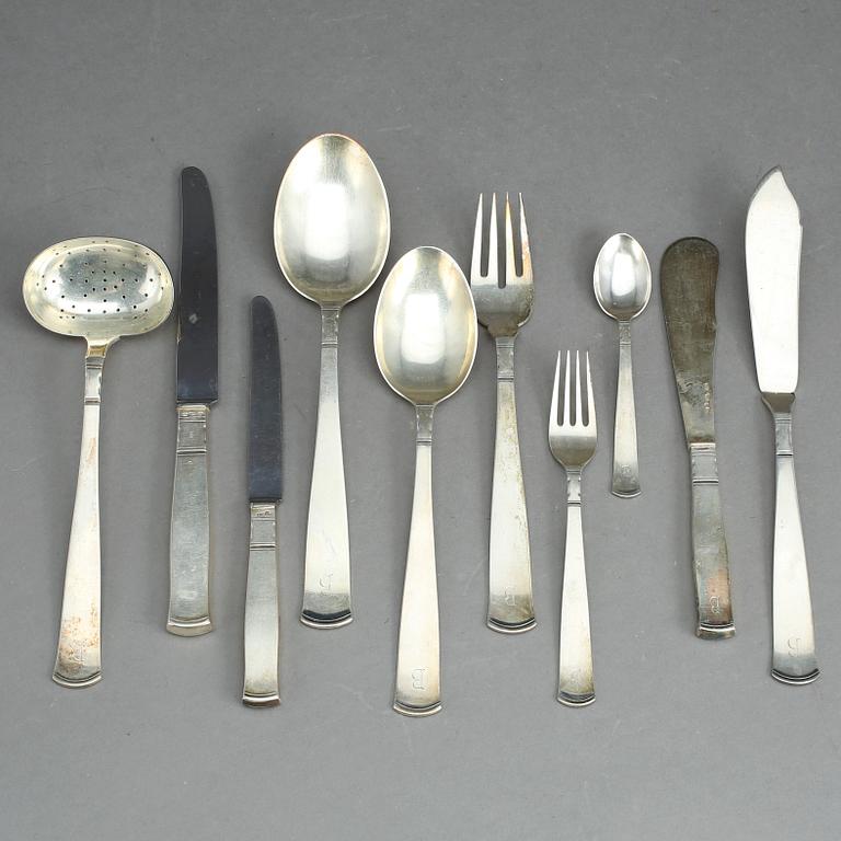 BESTICKSERVIS, 112 delar, silver, "Rosenholm", GAB, Stockholm. Tot vikt Ca 4387 gram.