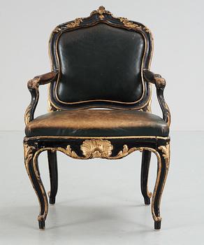 A Swedish Rococo 18th Century armchair.
