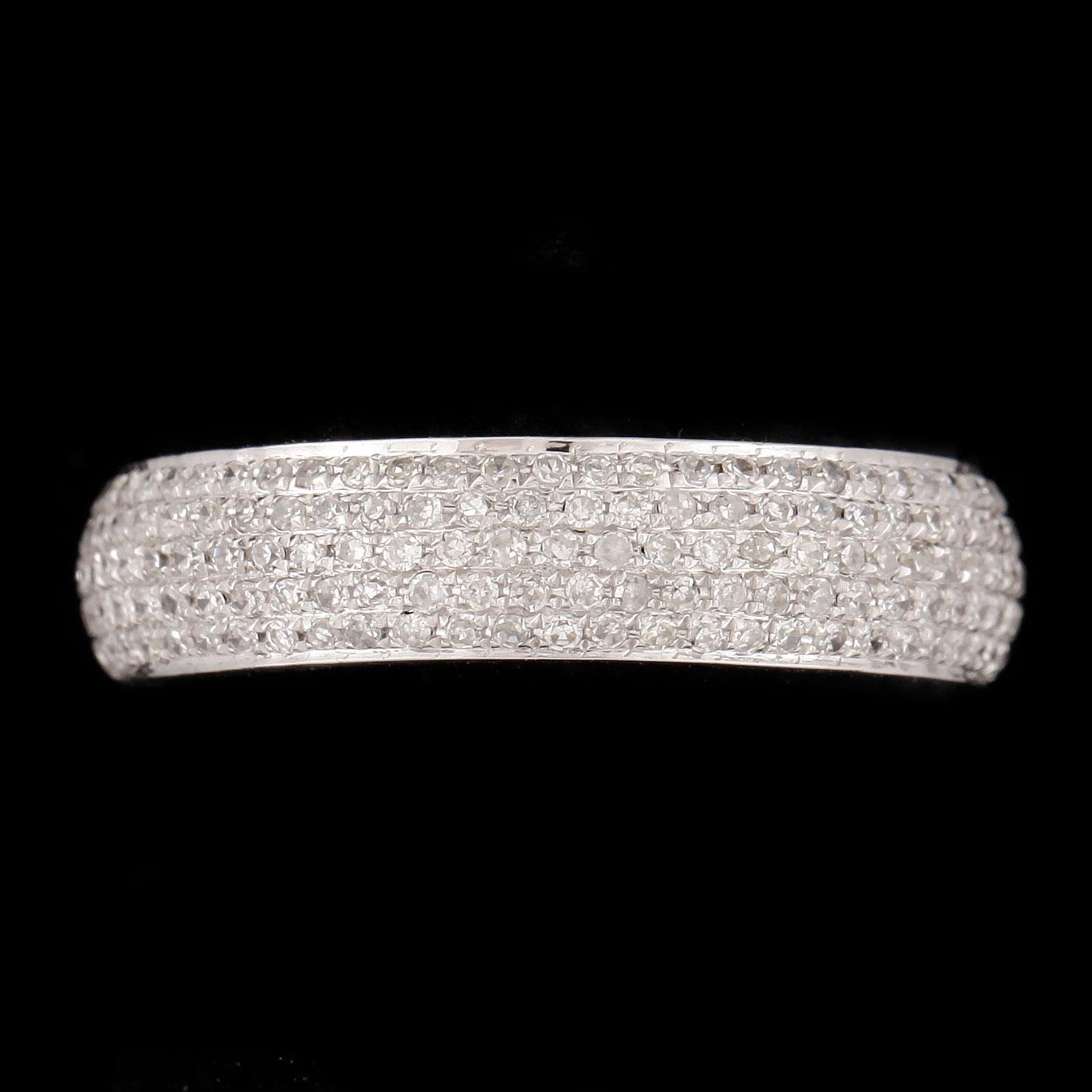 RING, 14k vitguld diamanter tot ca1,50ct. Vikt ca 2,5 gram.