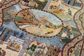 Rug, Tabriz pictorial, approx. 316 x 195 cm.