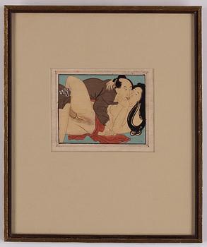 UNIDENTIFIED ARTISTS, ink and colour on paper and coloured woodblock print. Japan, 19th and 20th century.