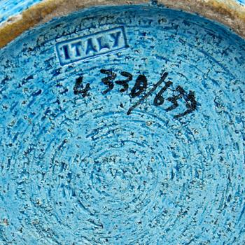 VAS OCH FIGURIN, 2 delar, stengods. Italien bl.a Bitossi, 1900-talets andra hälft.