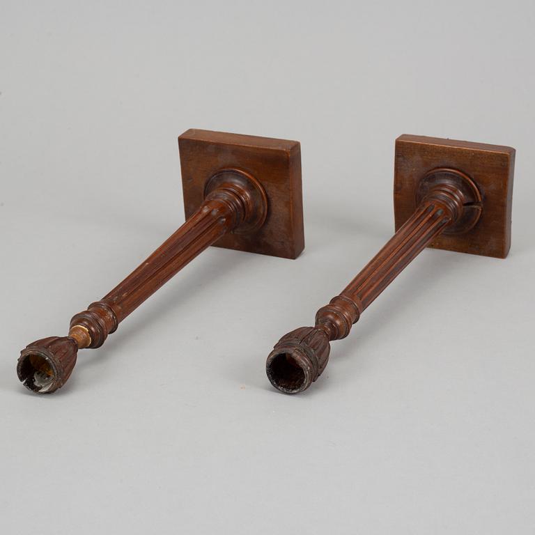 Two candlesticks, probably England. Early 19th century.