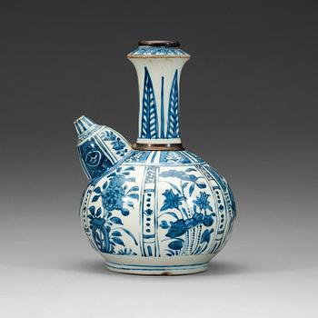 A blue and white kendi, Ming dynasty, Wanli (1572-1620).