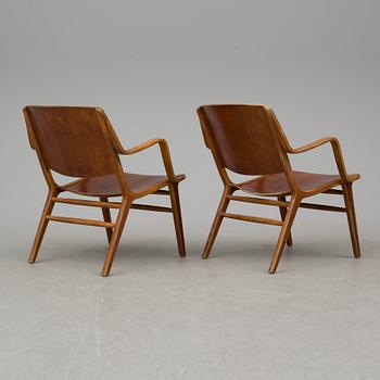 A pair of "Ax-chairs" by PETER HVIDT & ORLA MØLGAARD NIELSEN, Fritz Hansen, Denmark, 1950-60s.