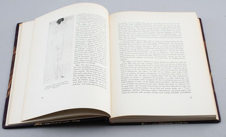 AXEL FRIDELL, etsning i bok, signerad och daterad i plåten. Bok "Axel Fridell, ett konstnärsliv" av Karl Asplund.