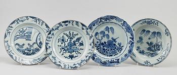 TALLRIKAR, ett par+6 st, porslin, Kina, 1700-tal.