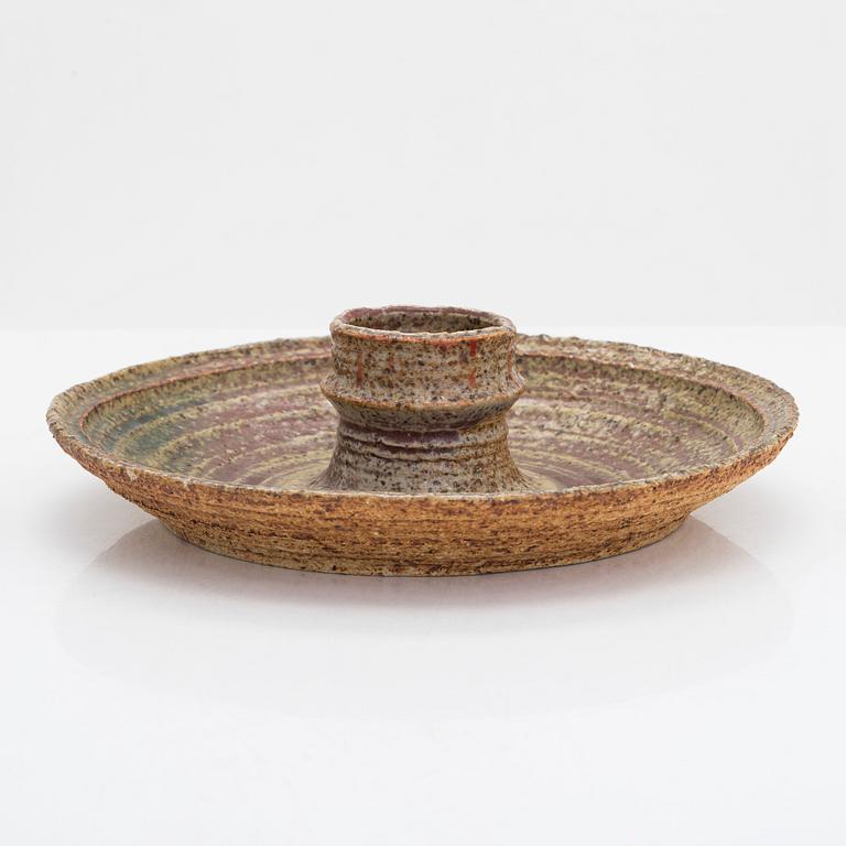 Raija Tuumi, kynttilänjalka, samotti, signeerattu RT, ARABIA 1971.