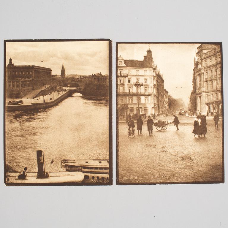 HENRY B. GOODWIN, Two photo gravures from the book Vårt vackra Stockholm signed in the negative.