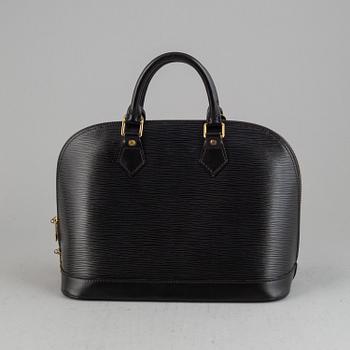 A Black Epi Leather 'Alma' Handbag.