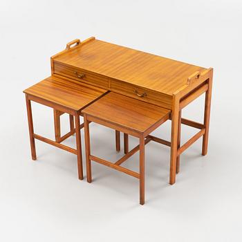 Gunnar Myrstrand & Sven Engström, a nesting table from the 'Ideal' series, AB Skaraborgs Möbelindutri, Sweden, 1950's.