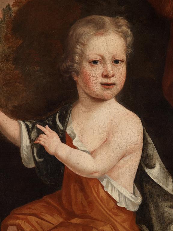 Peter Lely (Pieter van der Faes) Follower of, Boy with Parrot.