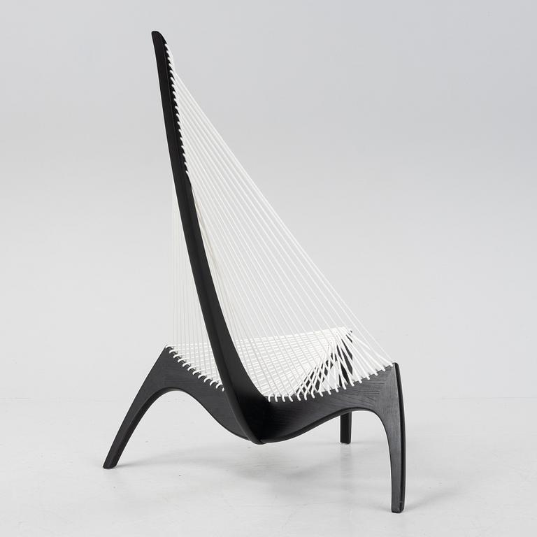 Jørgen Høvelskov, a 'Harp Chair' easy chair,  Christensen & Larsen, Copenhagen, Denmark, 1970's-80-'s.