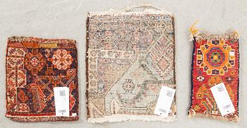 Mattor Wagireh (Provmatta)  3 st Kurdistan, Kashgai (Chanteh) ca38x33 cm, 30x28 cm och 29x17 cm.