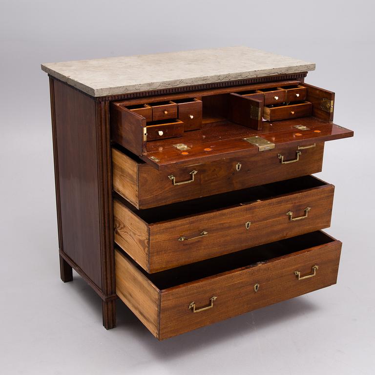 WRITTING CHEST OF DRAWERS, gustavian, late 18th century.