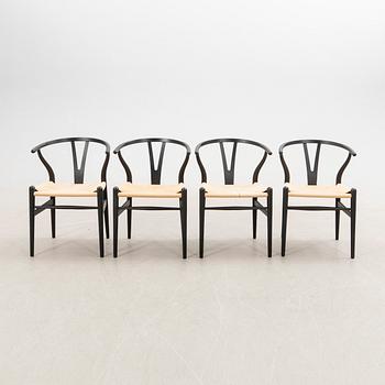 Hans J. Wegner, Chairs, 4 pcs, CH-24 "The Y Chair" Carl Hansen & Son Denmark 21st century.