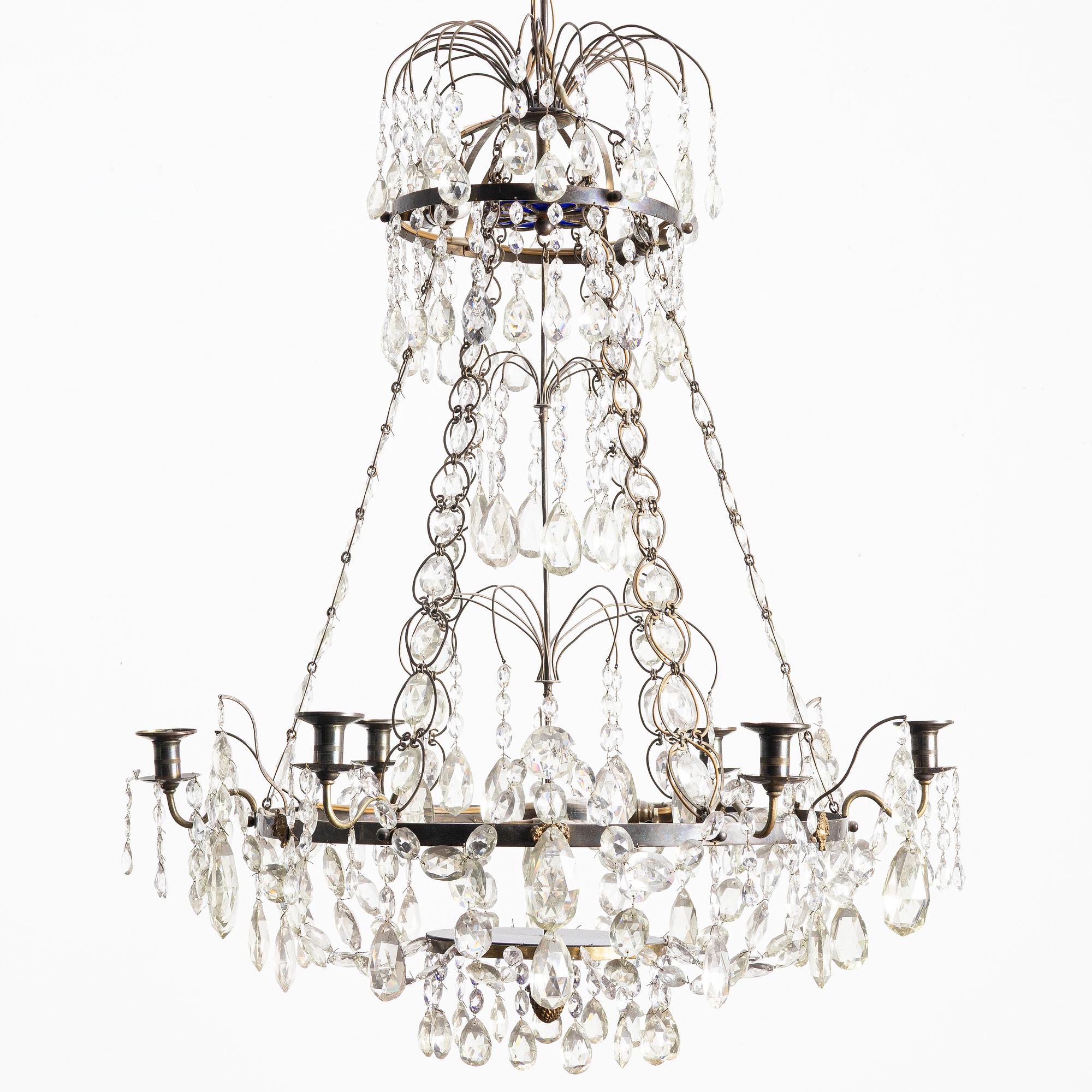 A Gustavian style chandelier, early 20th Century.