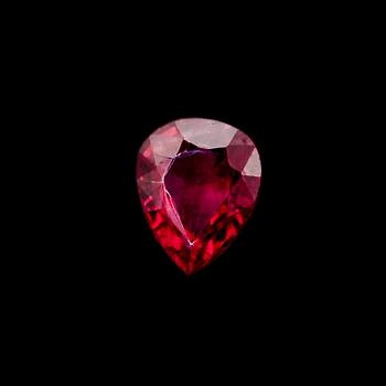 RUBY, loose, drop cut, 0.75 cts.