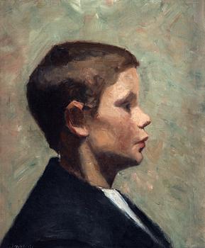 244. Marie Martha Kröyer Attributed to, "Ung dreng i profil" (Young boy in profile).