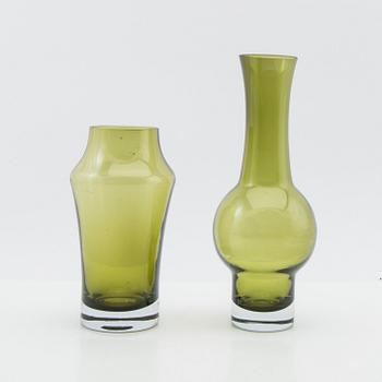 Tamara Aladin, Vases, 4 pcs, glass, Riihimäen Lasi, Finland, 1960s/70s.