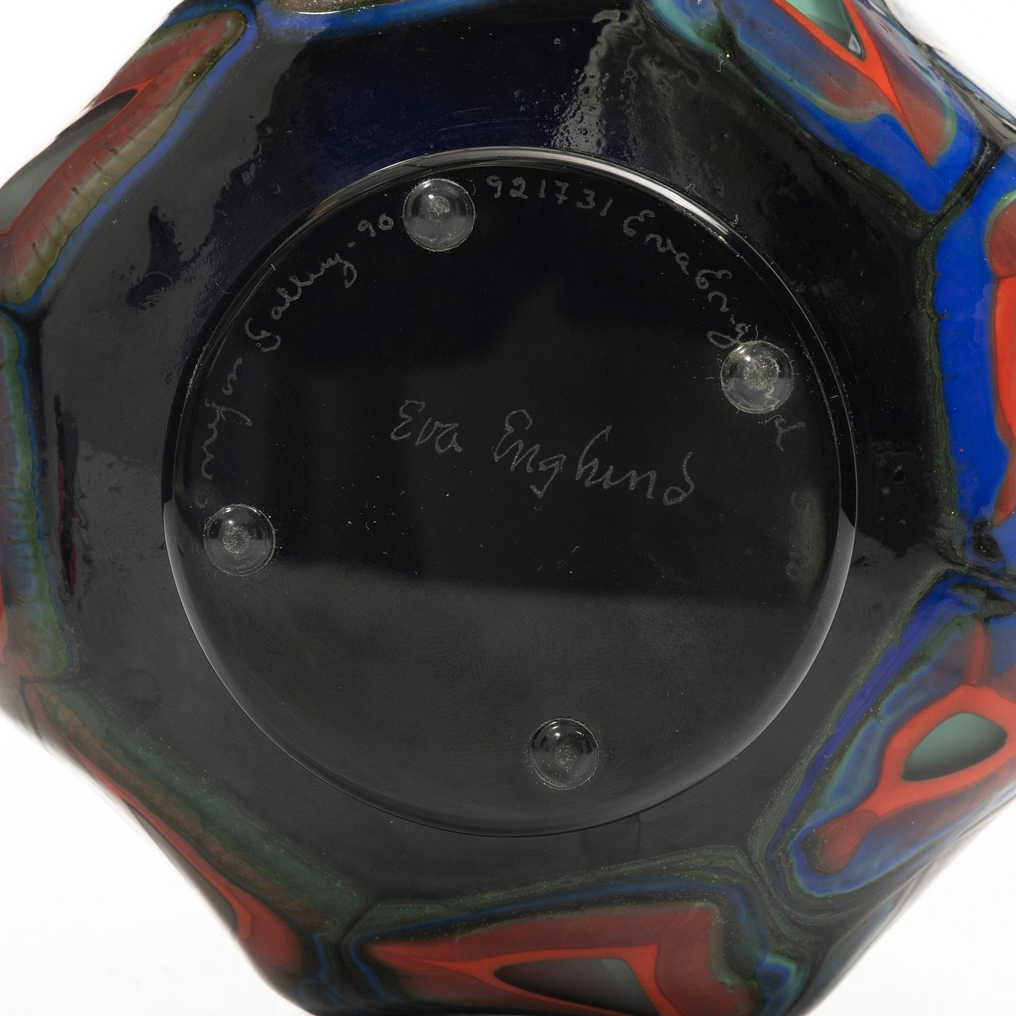 Eva Englund, a 'Millefiore Röd' vase, Orrefors, 1990.