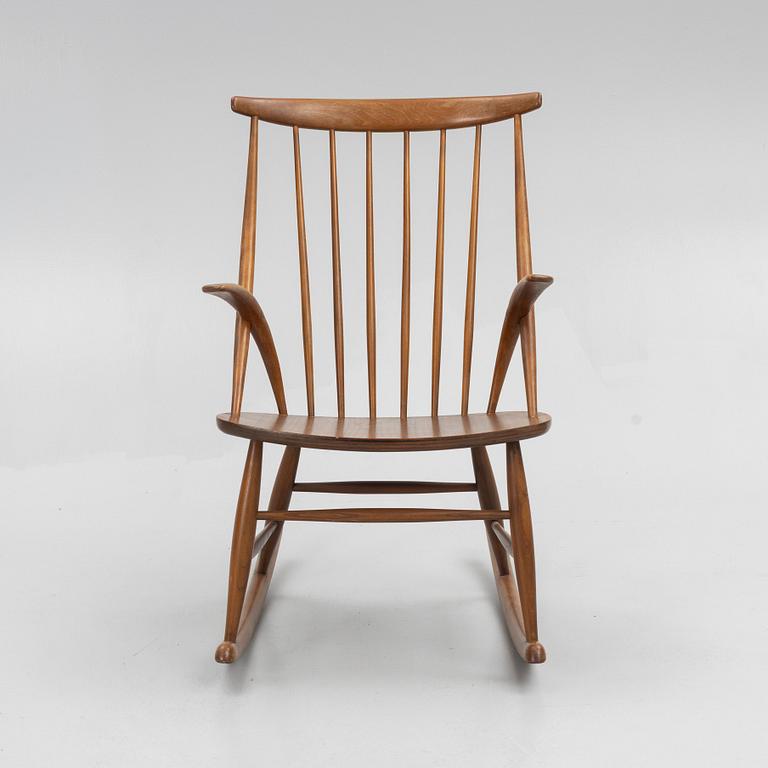 Illum Wikkelsø, a 'Gyngestol Nr. 3' rocking chair, Eilersen, mid 20th Century.