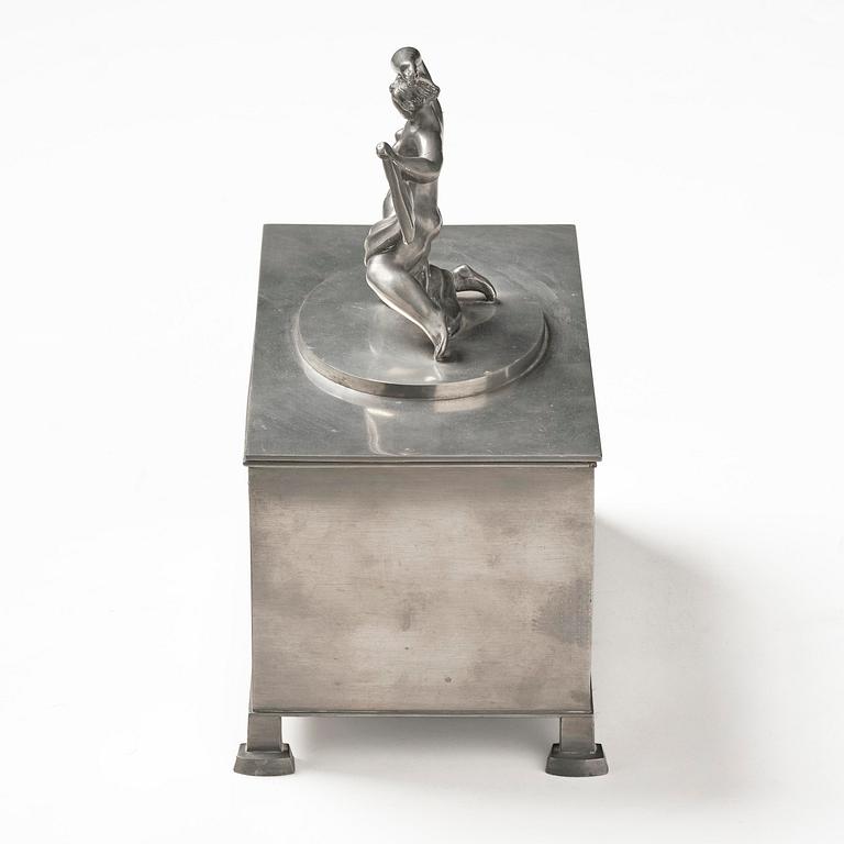 Nils Fougstedt, & Thorvald Alef, a pewter box model A 811, Firma Svenskt Tenn, Stockholm, 1929.