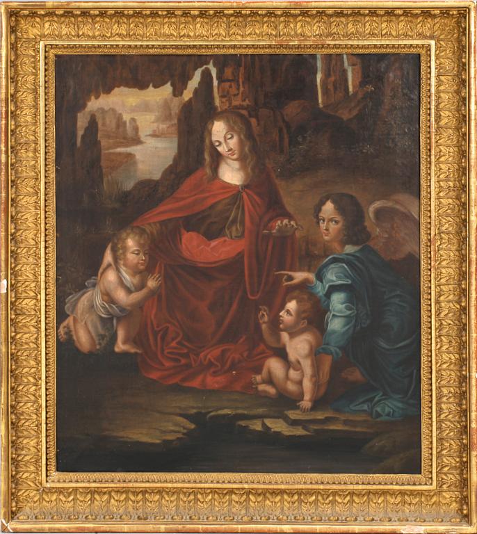 LEONARDO DA VINCI, kopia efter, olja på duk, 1800-tal.