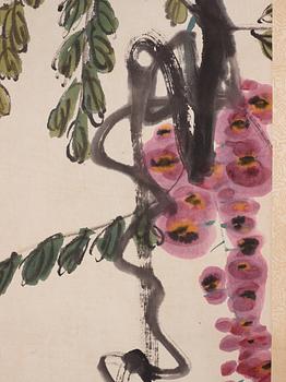 Rullmålning, efter Qi Baishi (1864-1957).