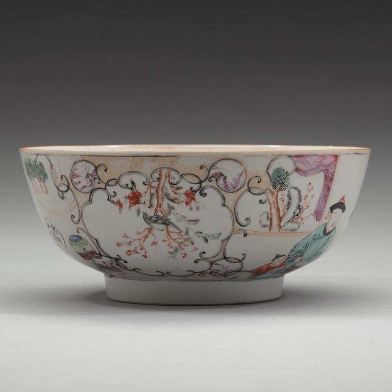 BÅLSKÅL, kompaniporslin. Qingdynastin, Qianlong (1736-95).