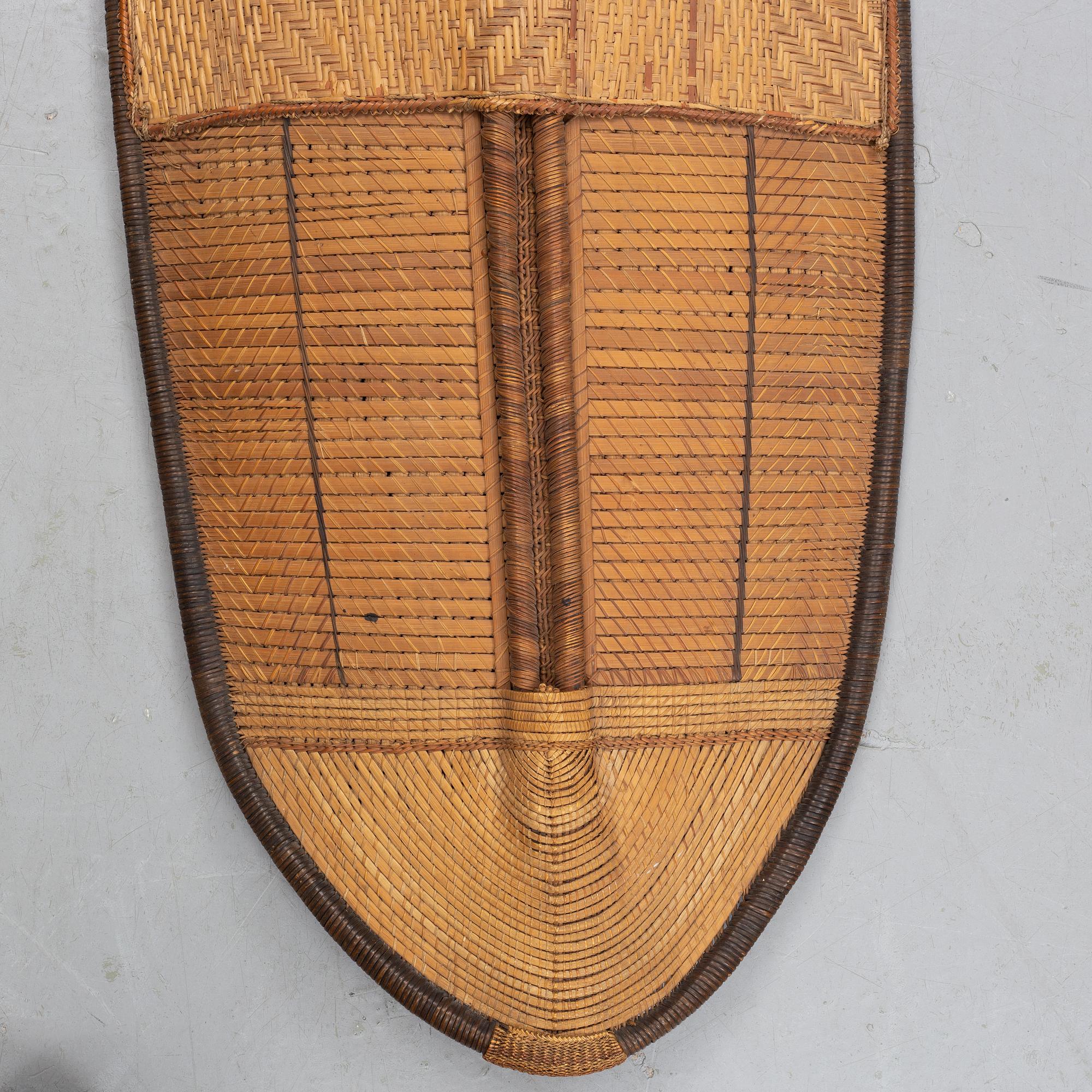 A rattan shield, Mongo-Ngandu, DRC, early 20th Century.