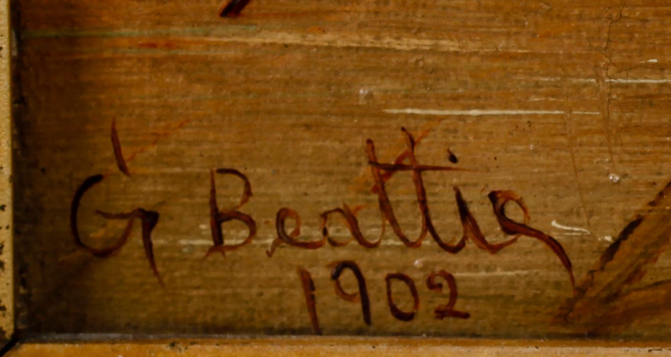 OKÄND KONSTNÄR, otydligt signerad Beattis, daterad 1902.