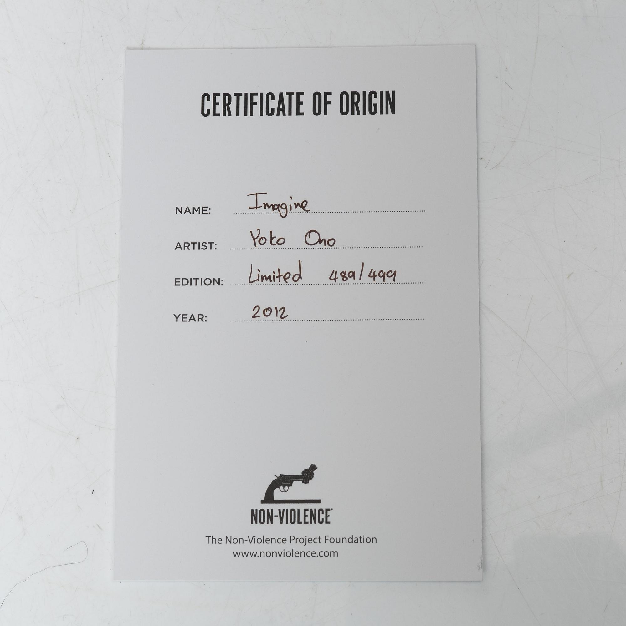 Yoko Ono, Non-Violence Art Project & Yoko Ono, "Imagine".