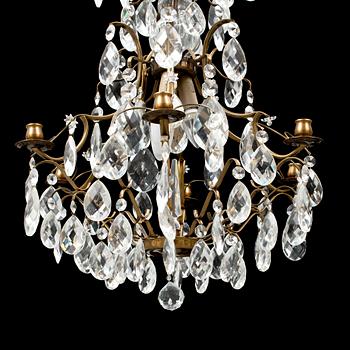A rococo style chandelier, late 20th century.