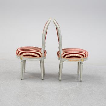 A pair of Gustavian chairs by Anders Swensson, from around the year 1900.
