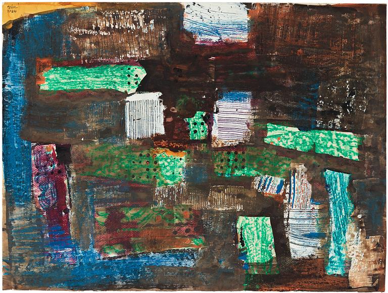 ENDRE NEMES, crayon and acrylic on paper, signed Endre Nemes and dated 1963.