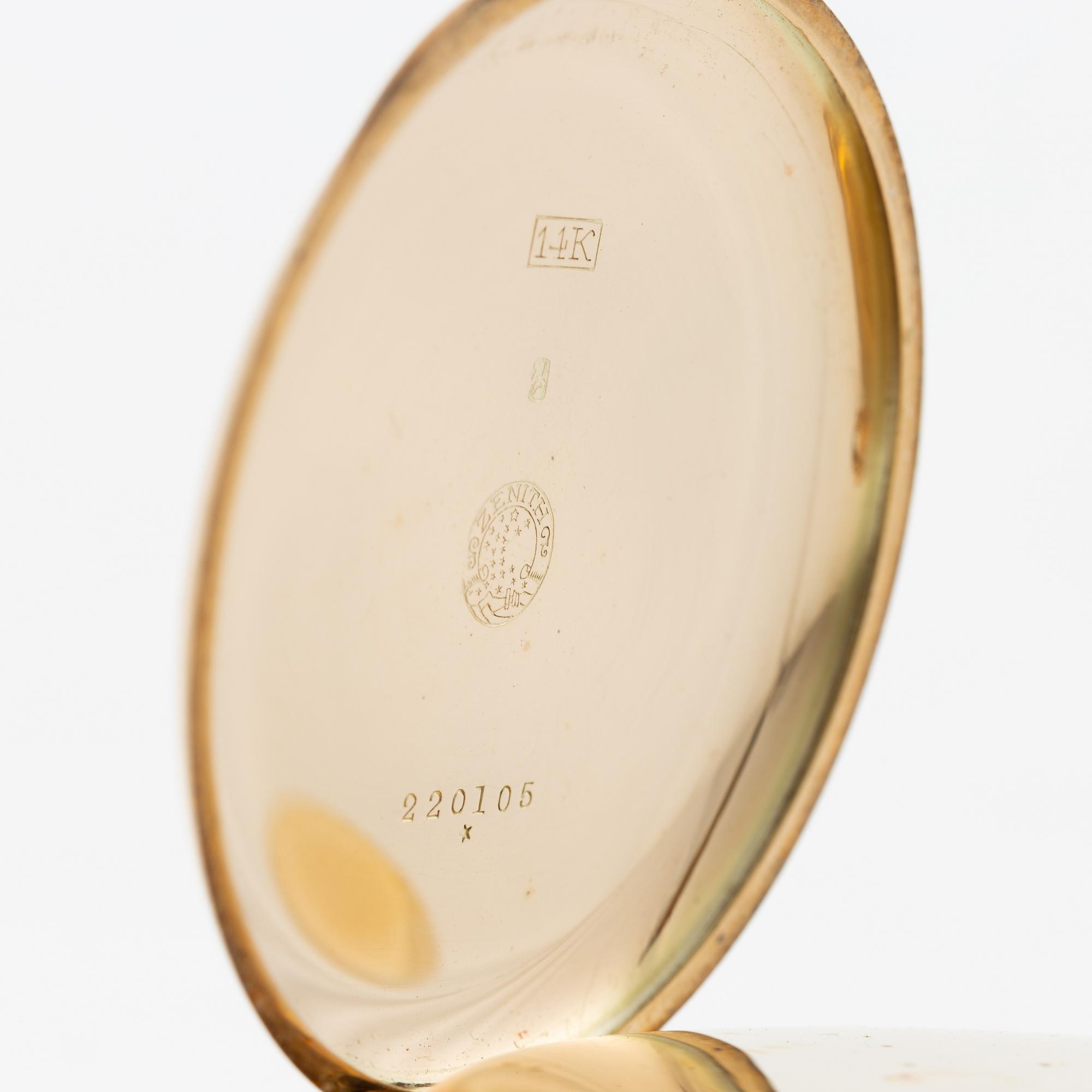 Zenith, pocket watch, hunter, 51 mm.