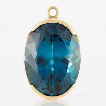 Hänge, 18K guld med blå topas.