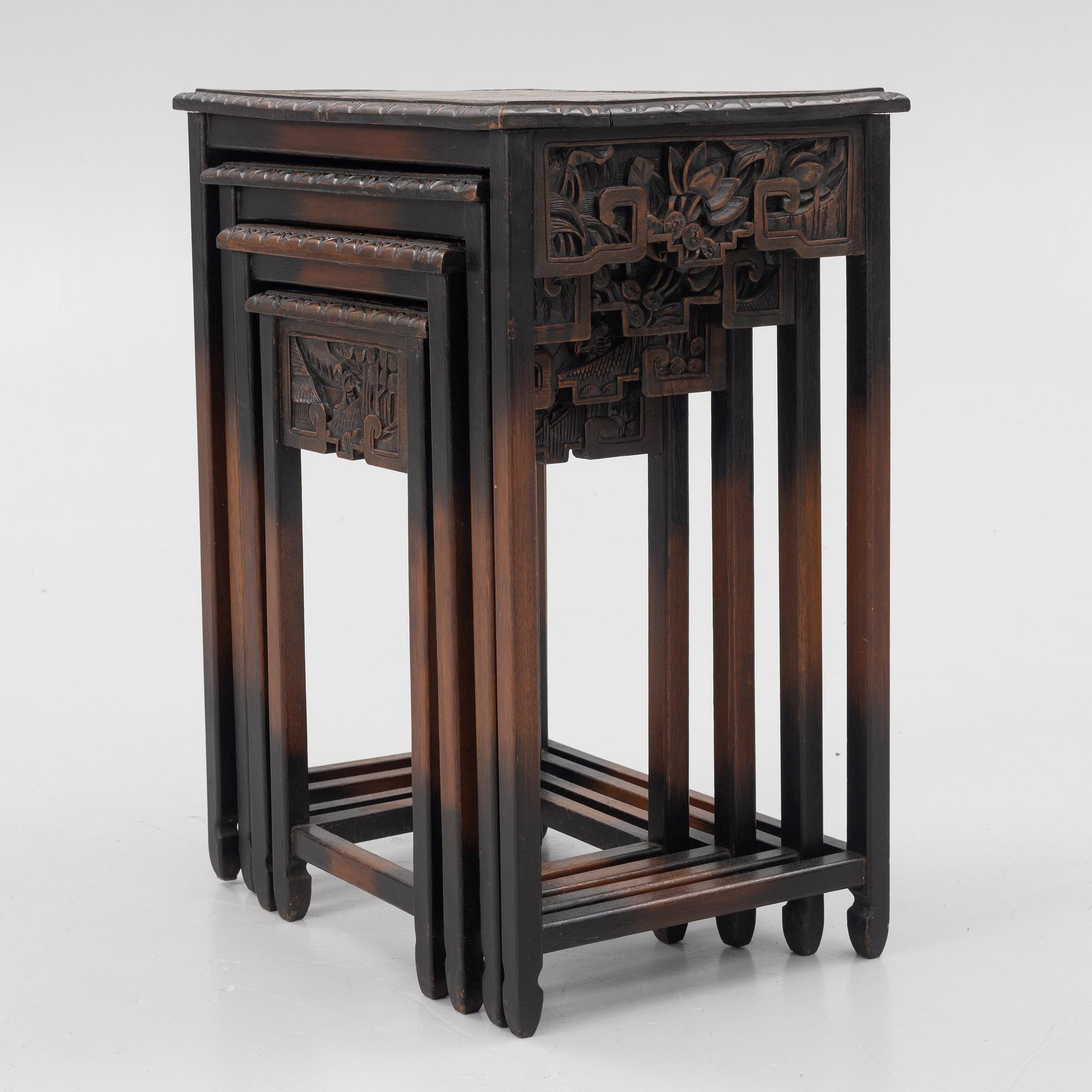 Four nesting tables, China, 20th Century.