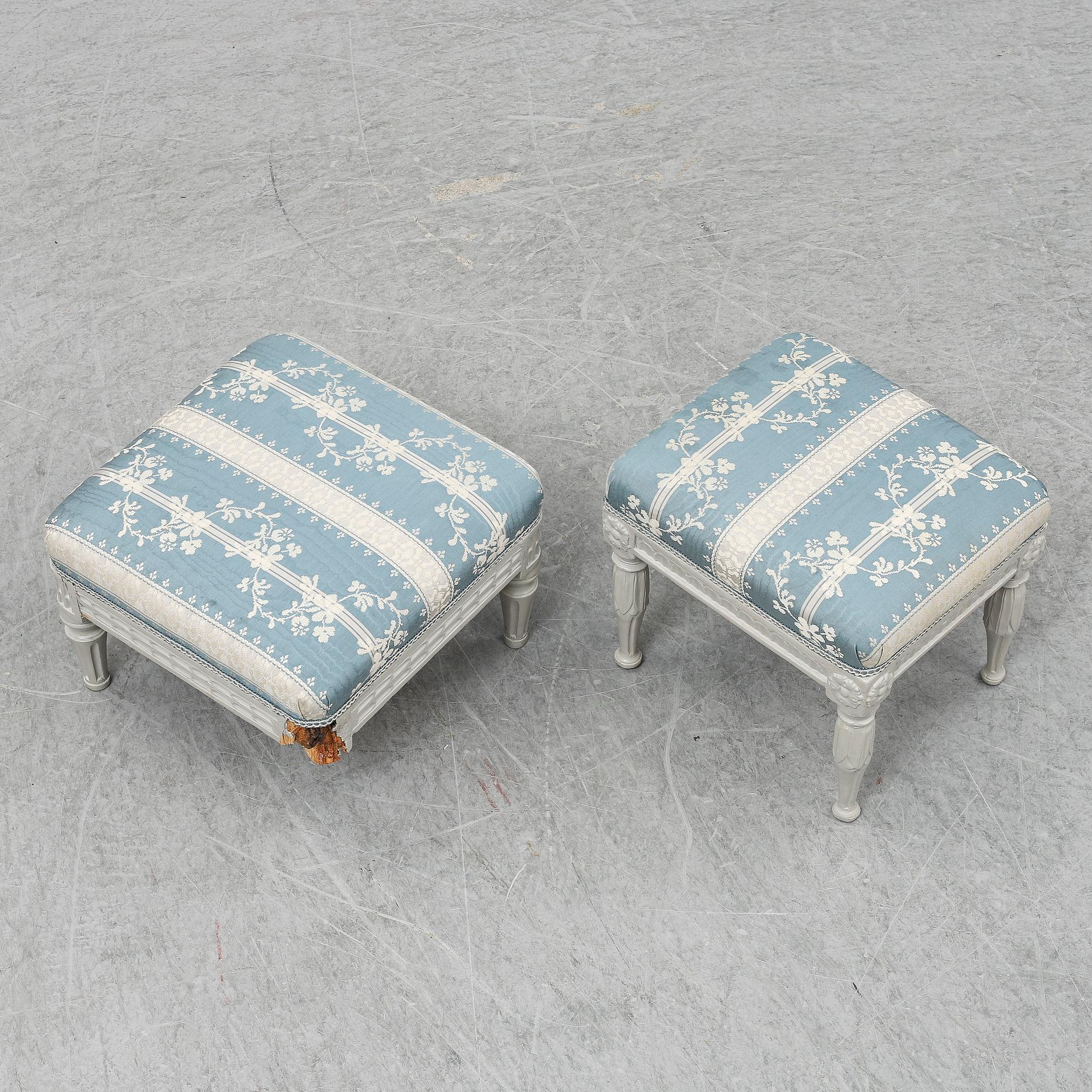 Two 18th Century Gustavians foot stools.