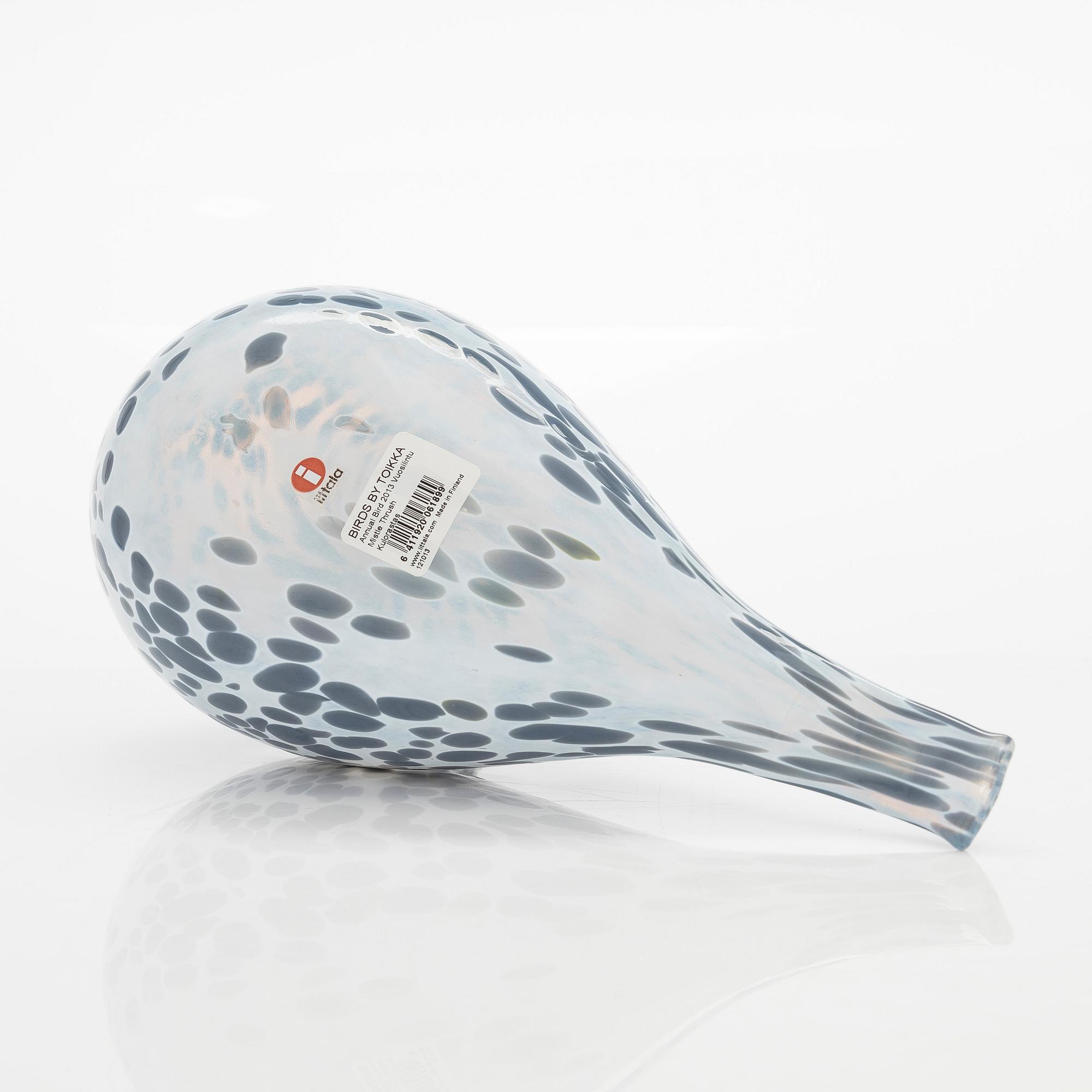 Oiva Toikka, An annual bird and egg 2013, 'Mistle Trush', signed O. Toikka Nuutajärvi 2013.