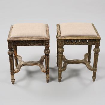 TABURETTER, ett par, troligen Danmark, 1800-tal.