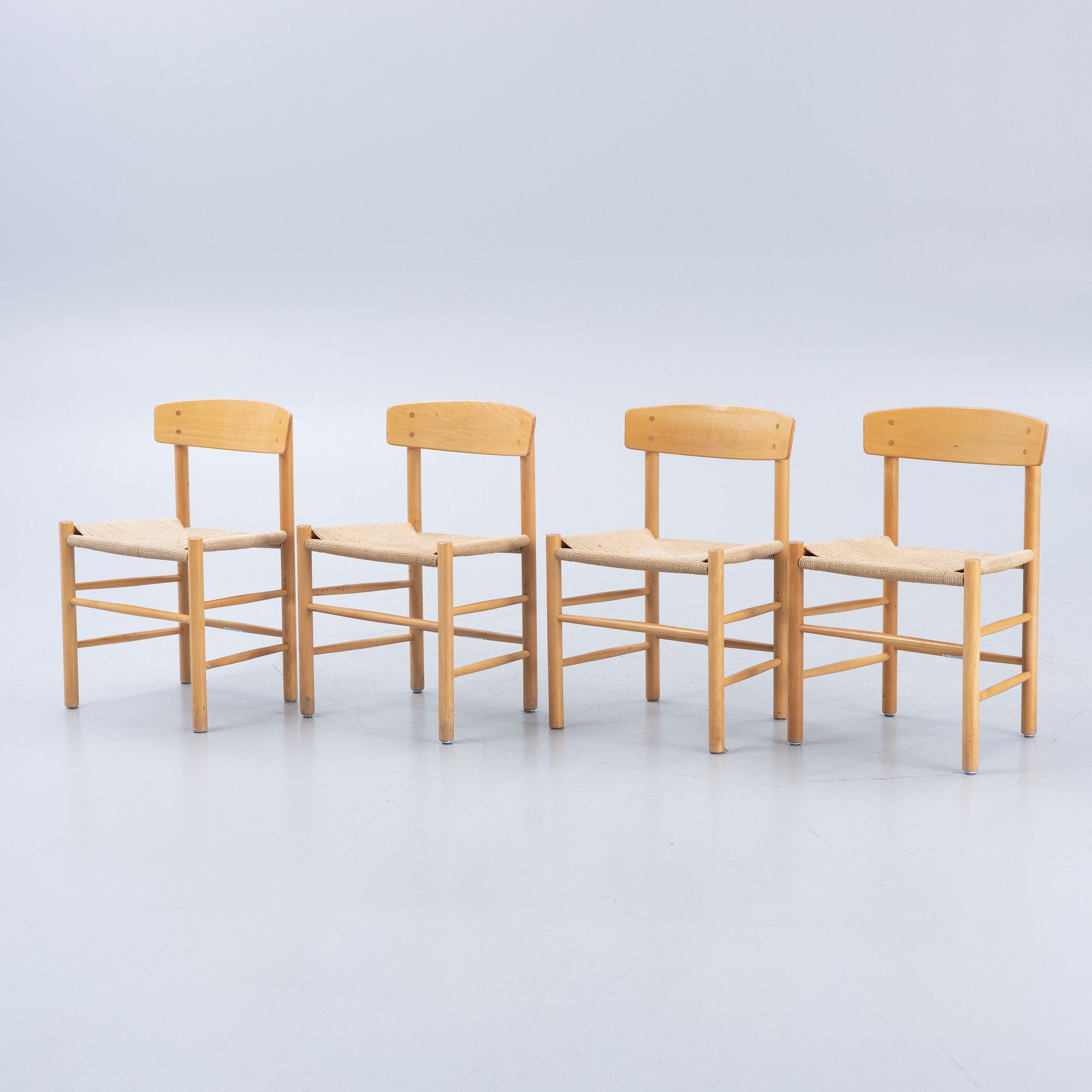 Børge Mogensen, chairs, 4 pcs, "J39", Denmark, second half of the 20th century.