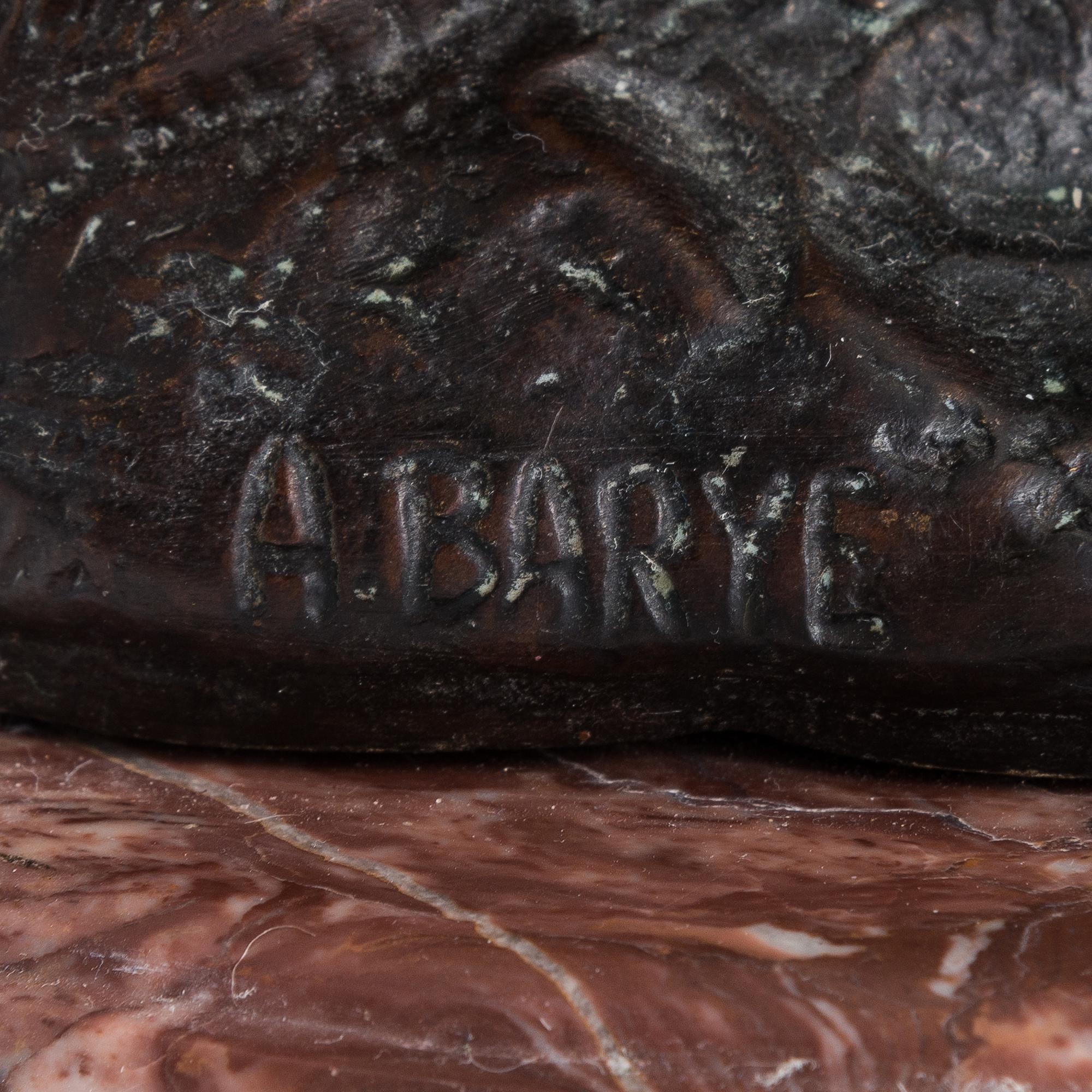 Antoine Louis Barye, efter, skulptur, brons, signerad.