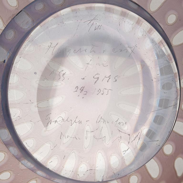 Edward Hald, a "slipgraal" glass bowl, Orrefors, Sweden ca 1955.