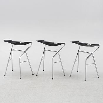 Björn Dahlström & Anna von Schewen, three bar stools, 'Rider', Lammhults.