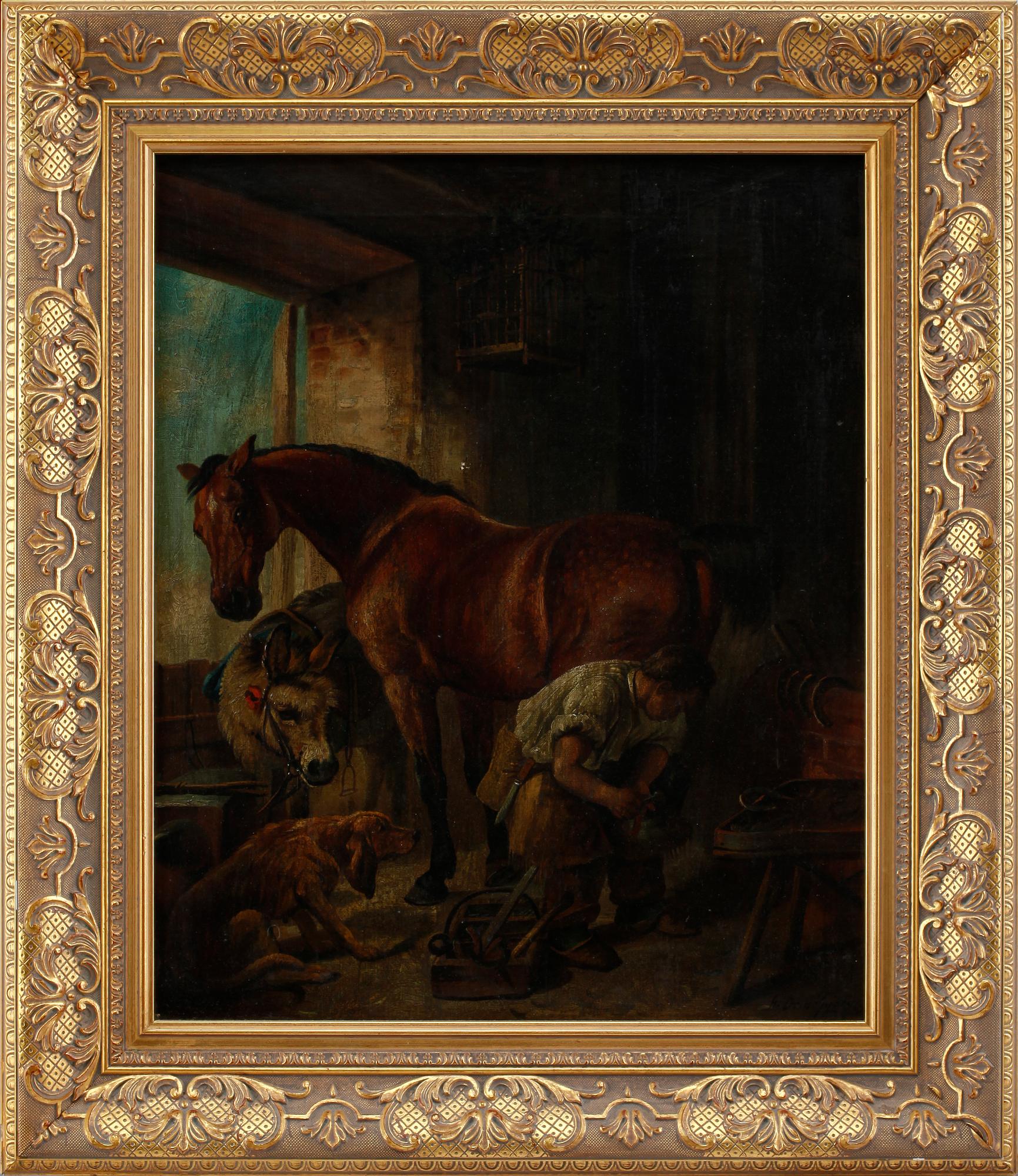 OKÄND KONSTNÄR, olja på duk. Bär sign o dat 1832.