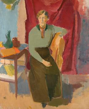 Karl Isakson, "Sittande kvinna i grön blus" (Sitting woman in green blouse).