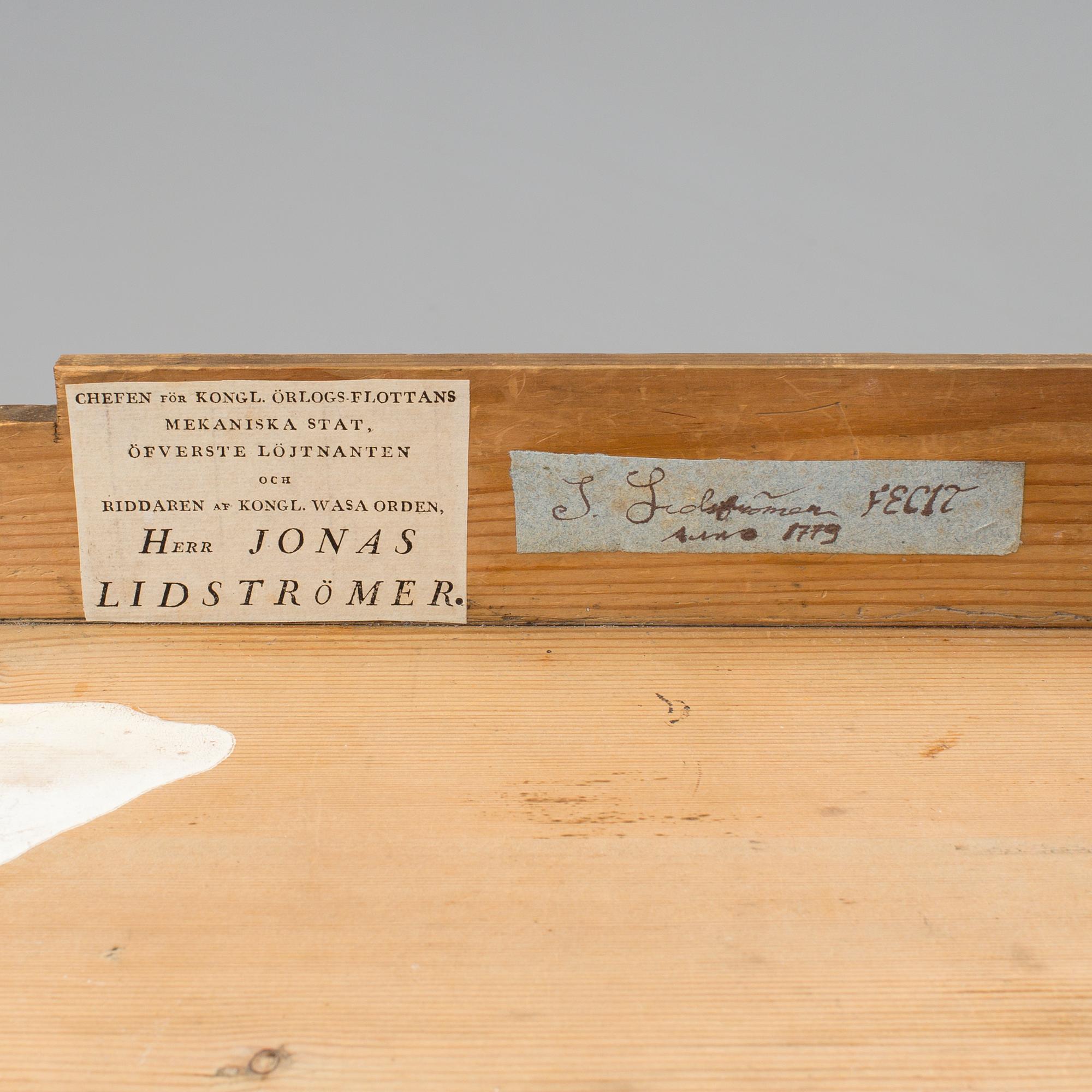 A late gustavian table by Jonas Lidströmer. Signed and dated 1779.