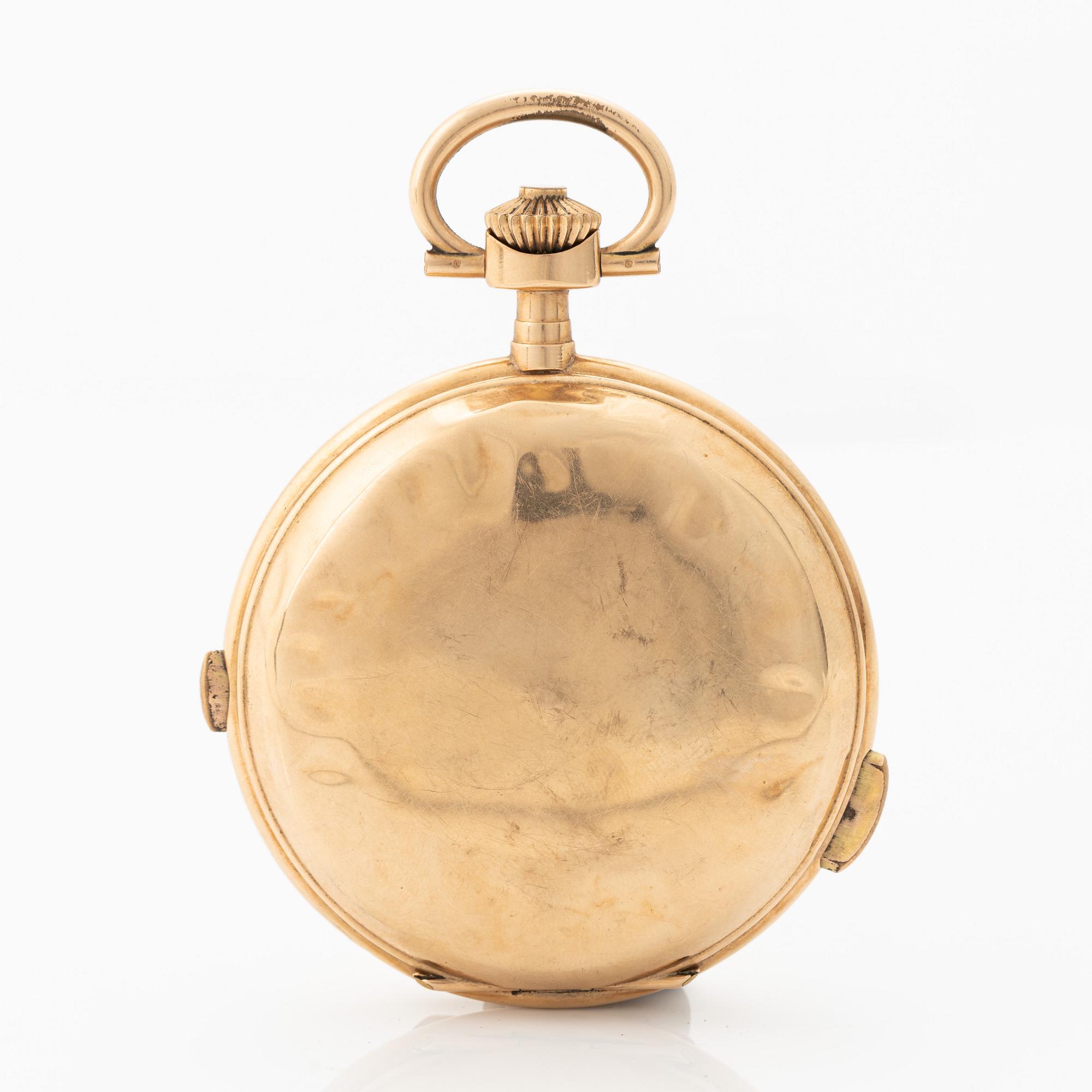 Pocket watch, hunter, repeater, chronograph, 52 mm.